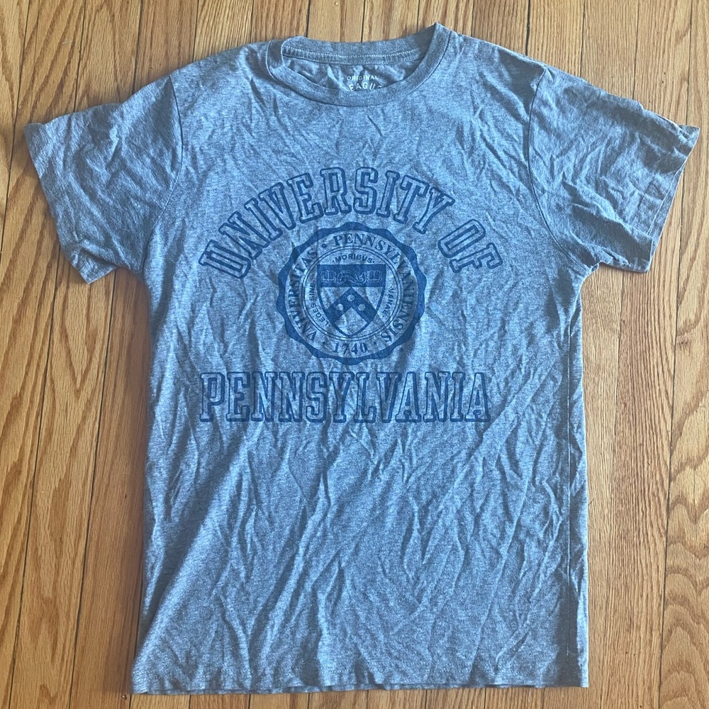 Grey University of Pennsylvania UPenn Crest T-Shirt